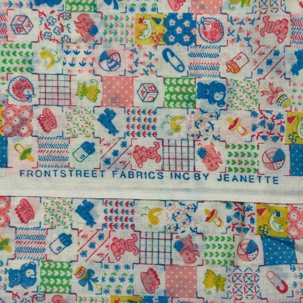 Vintage 1970s/1980s Front Street Fabrics by Jeanette Baby Nursery Cotton Fabric